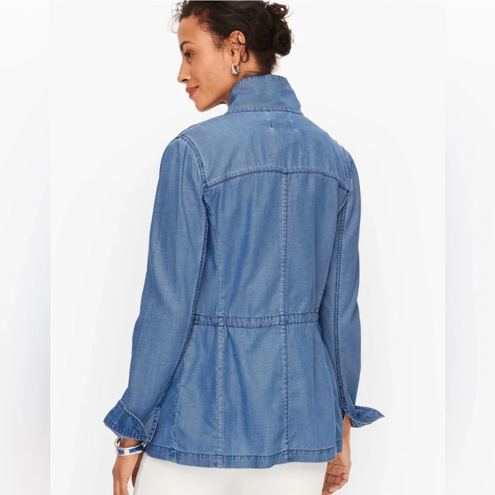 Talbots CLASSIC FIELD JACKET - lyocell cotton linen / size XS - chambray/blue - Picture 2 of 11